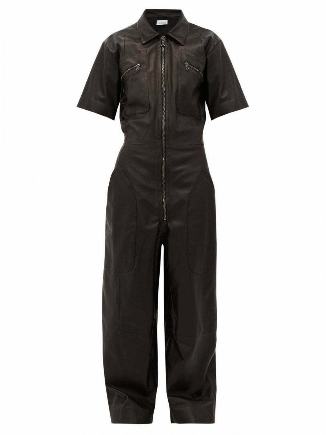Genuine Leather Women Catsuit Zipper Clubwear Women romper Jumpsuit Women dress