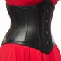 Women Leather Corset Steel Boned Heavy Duty Waist Under bust bustier Trainer XL