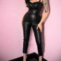 Real Leather Catsuit Jumpsuit High waist Sleeveless Leather Catsuit Clubwear