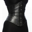 Real Leather Waist Cincher Steel Boned Under bust Women Corset leather bustier