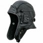 Mens Leather Hat face mask & Collar Handmade Biker Men hat Black Aviator Cap