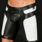 Mens Leather Shorts Travel shorts Black quilted Leather Chaps casual short 34in