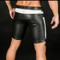Mens Leather Shorts Travel shorts Black quilted Leather Chaps casual short 34in