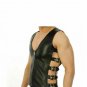 New Mens Genuine Leather Vest Motorcycle club Leather vest Fetish Open Gay Top