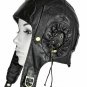 Leather Aviator Hat Biker Helmet Motorcycle Leather Gear Pilot Cap Bikers Hat