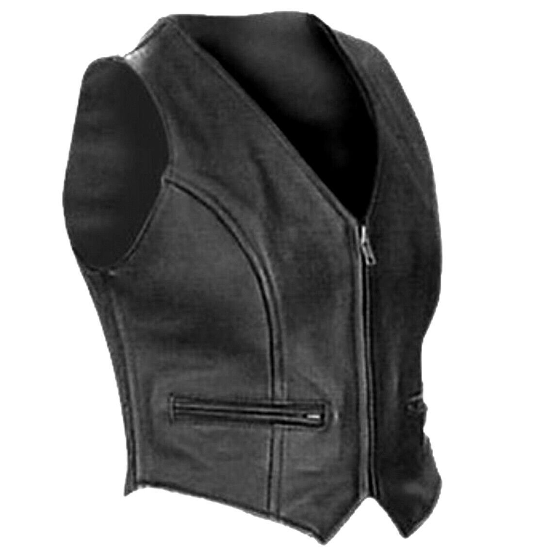 14 biker-style vest Men motorcycle Black jacket Leather waistcoat biker S M L