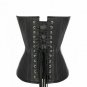 Leather Bustier Overbust Lace up corset women Black steampunk corset Small-4XL