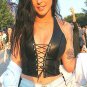 Women Crop top Leather Bustier tank top Black leather Bra Top V-neck Lace up bra