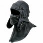 Mens Black Leather Cap Aviator Hat Handmade leather mask & Collar Biker Helmet