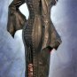 Black hobble dress gothic women leather corset mistress bodycon Laceup Dress Fit