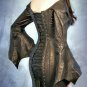 Black hobble dress gothic women leather corset mistress bodycon Laceup Dress Fit