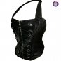 women bustier corset leather Overbust Fajas Steel boned Steampunk Corset Gothic