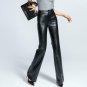 Women Bell-bottom pant Long Leather Trouser Palazzo Pants Skinny Sexy High Waist