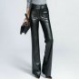 Women Bell-bottom pant Long Leather Trouser Palazzo Pants Skinny Sexy High Waist