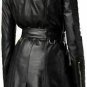 Womens Double breasted coat Winter Jacket Long Sleeve Leather coat Slim fit Coat