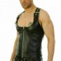 Black Leather waistcoat Harley biker club studs jacket Gay vest mens zipper Vest