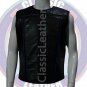 *Men Black Leather Vest Motorcycle Club Biker Waistcoat Casual Body Fitted Top