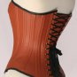 Handmade Real Leather Corset OverBust Lace up Corset Steel Bones Leather bustier