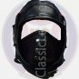 Men Black Leather Biker Hat Full Face mask Belted Biker Skull Cap Leather collar