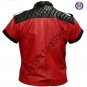 *Mens Leather Police Uniform shirt Red Leather Quilting BLUF uniform Gay Shirt