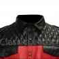 *Mens Leather Police Uniform shirt Red Leather Quilting BLUF uniform Gay Shirt