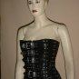 Real Leather Corset Laced Party Dress Steel Boning Longue Frauen Gothic de Kleid