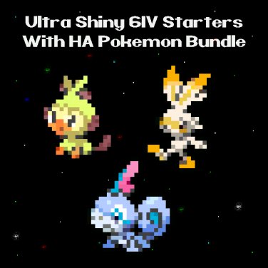 6iv Square Shiny Galar Starters Pokemon Hidden Abilities Master Balls Bundle