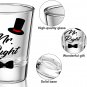 2 Pieces Mr. and Mrs. Right Novelty Shot Glasses 2 oz FREE SHIPPING