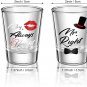 2 Pieces Mr. and Mrs. Right Novelty Shot Glasses 2 oz FREE SHIPPING