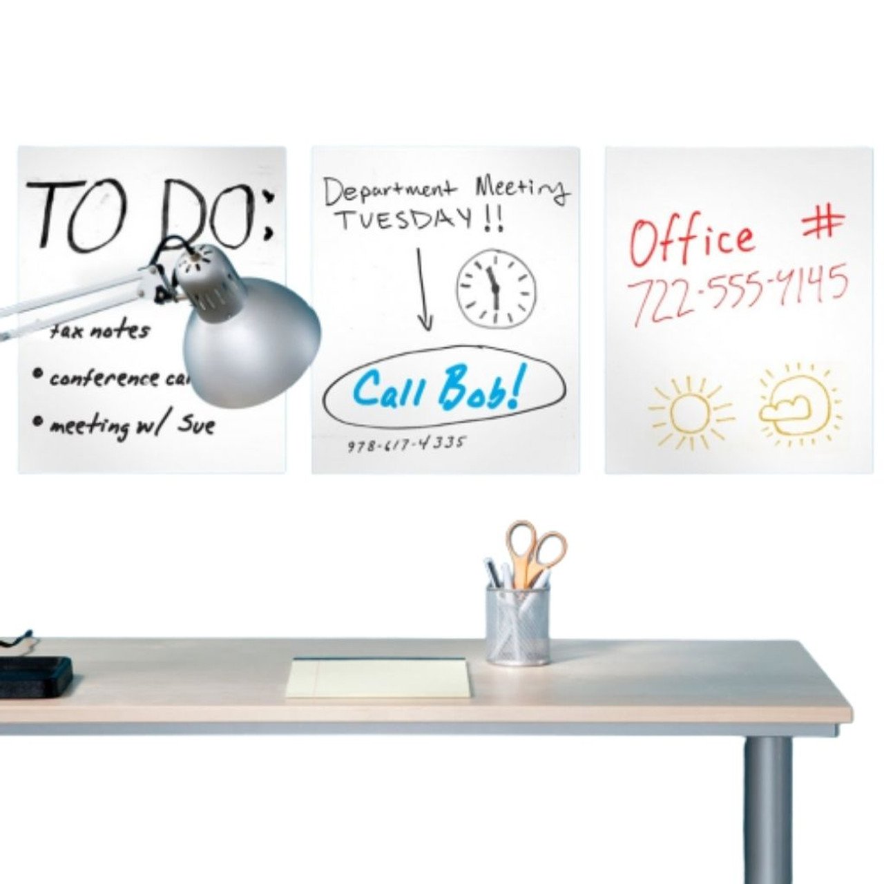 7Piece PeelandStick Dry Erase Sheet Set + Dry Erase Marker, 2yr