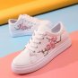 Women's white casual board shoes Red plum blossom