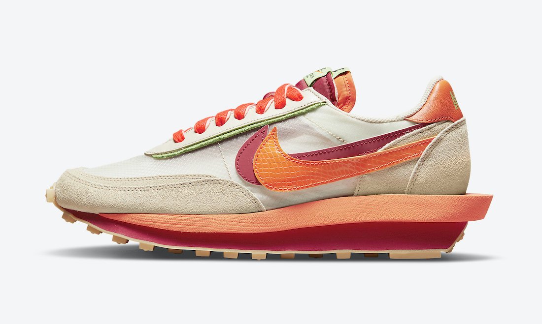 LDWaffle Clot x Sacai Net Orange Blaze Unisex DH1347-100