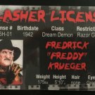 Freddy Krueger Slasher License ID Drivers Horror Movie Nightmare On Elm Street