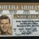 Sheriff Andy Taylor Mayberry NC Novelty Sheriff Andy Griffith License TV Show