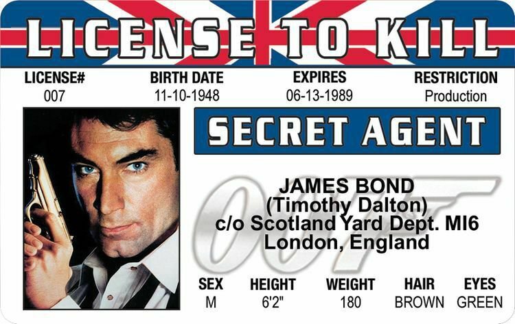 License To Kill Id Card