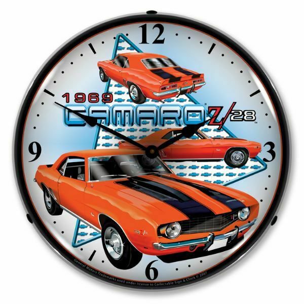 1969 Camaro Z28 LED Clock Garage Oil Car Man Cave Game Room Lighted Nostalgic