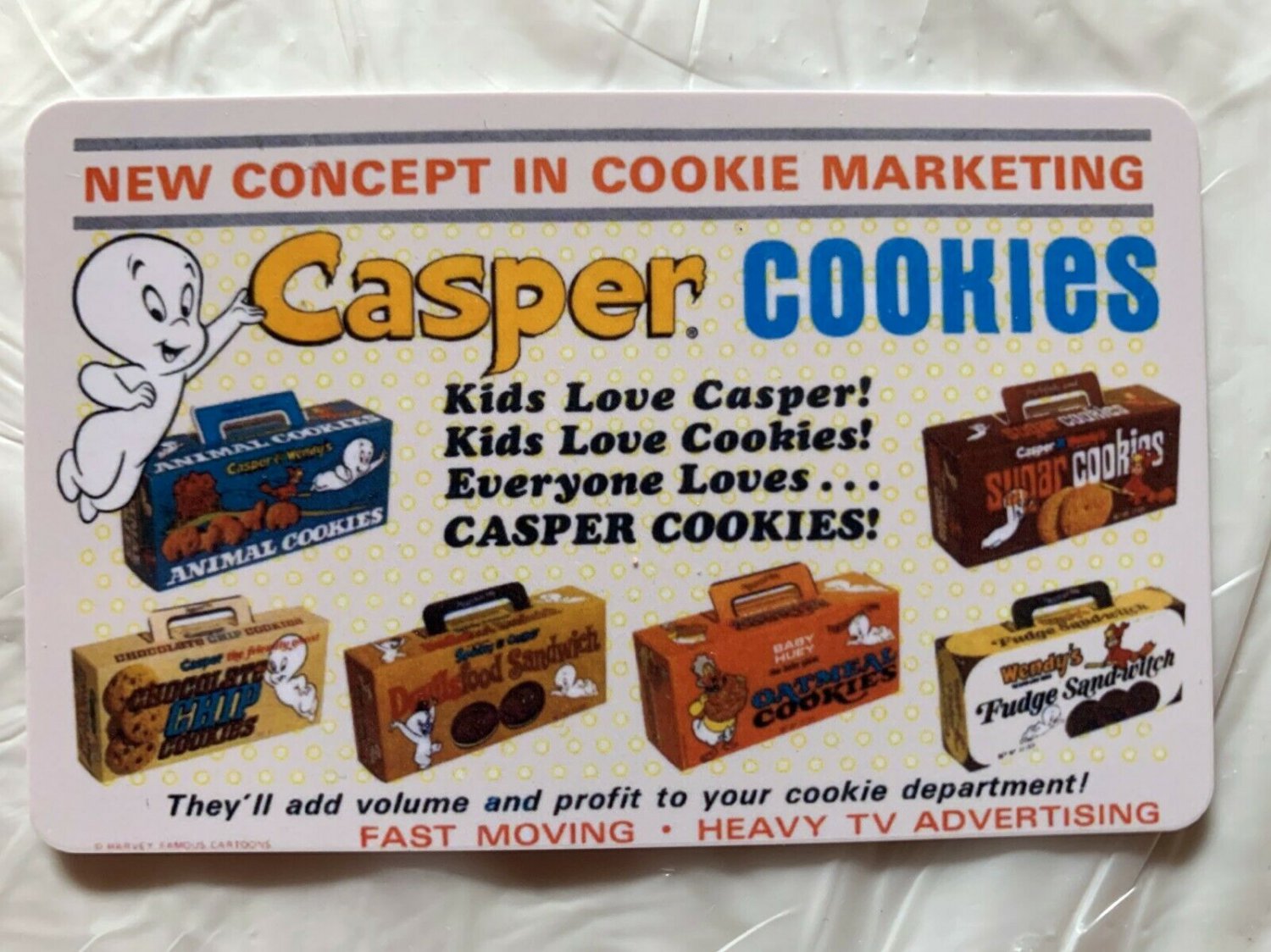 Vintage CASPER The Friendly Ghost Cookie Ad Cookies 2" x 3" Fridge MAGNET