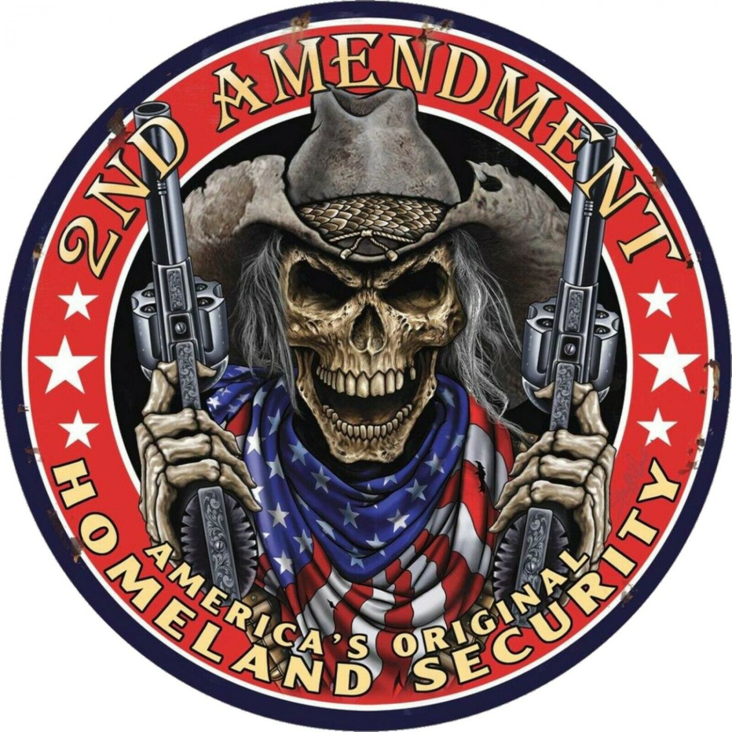 Skeleton 2nd Amendment Government Gun Rights MAGNET Bear Arms Guns Pistol Cowboy