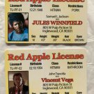 Jules & Vincent Pulp Fiction Movie Red Apple 2 ID card License Jackson Travolta