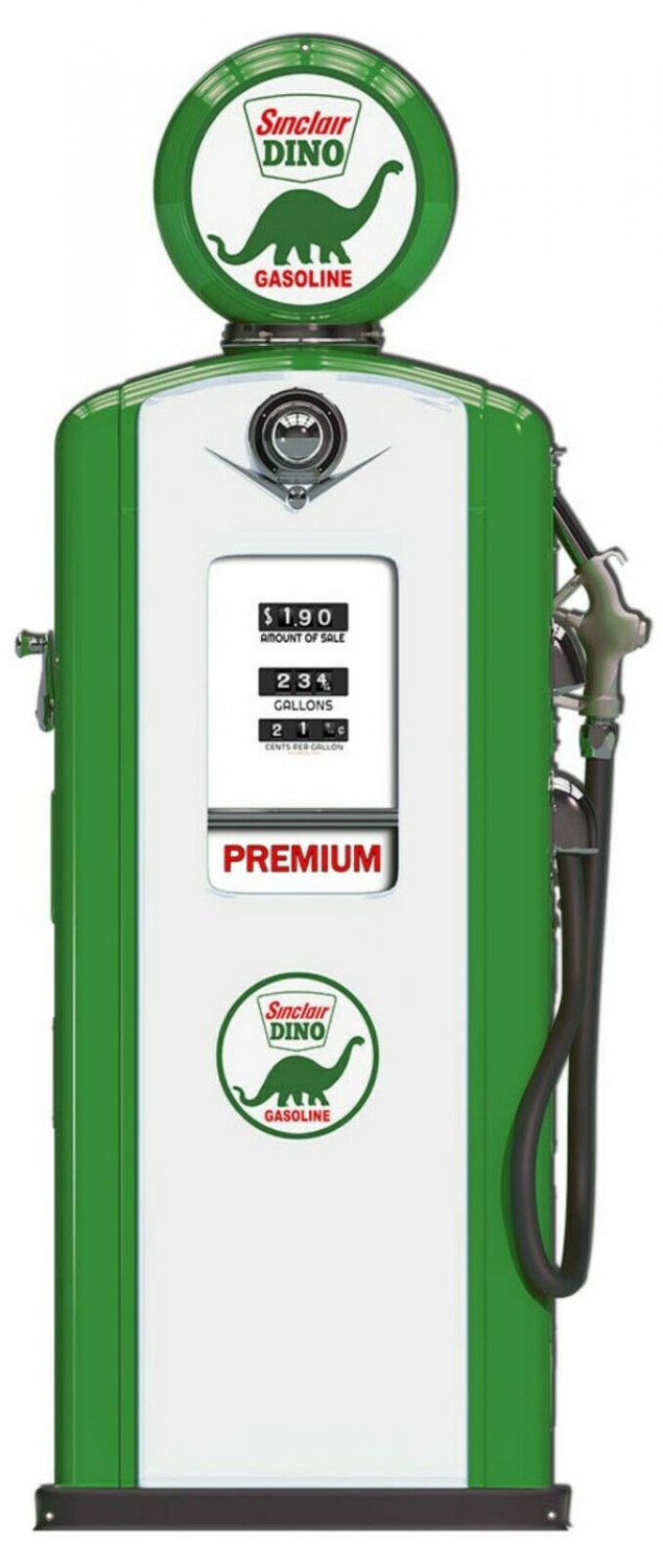 Sinclair Dino Gasoline Gas Pump Metal Heavy Steel Sign Large 40" Oil Dinosaur 17