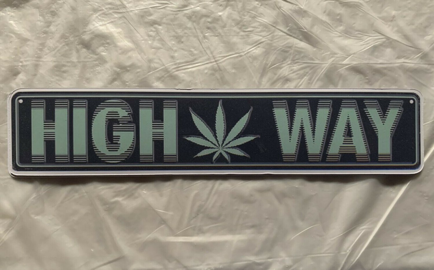 High Way STICKER Marijuana Leaf Cannabis MJ Weed Pot Decal Street Sign Style