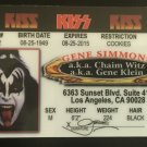 Gene Simmons KISS novelty music collectors card Rock and Roll All Night Tongue