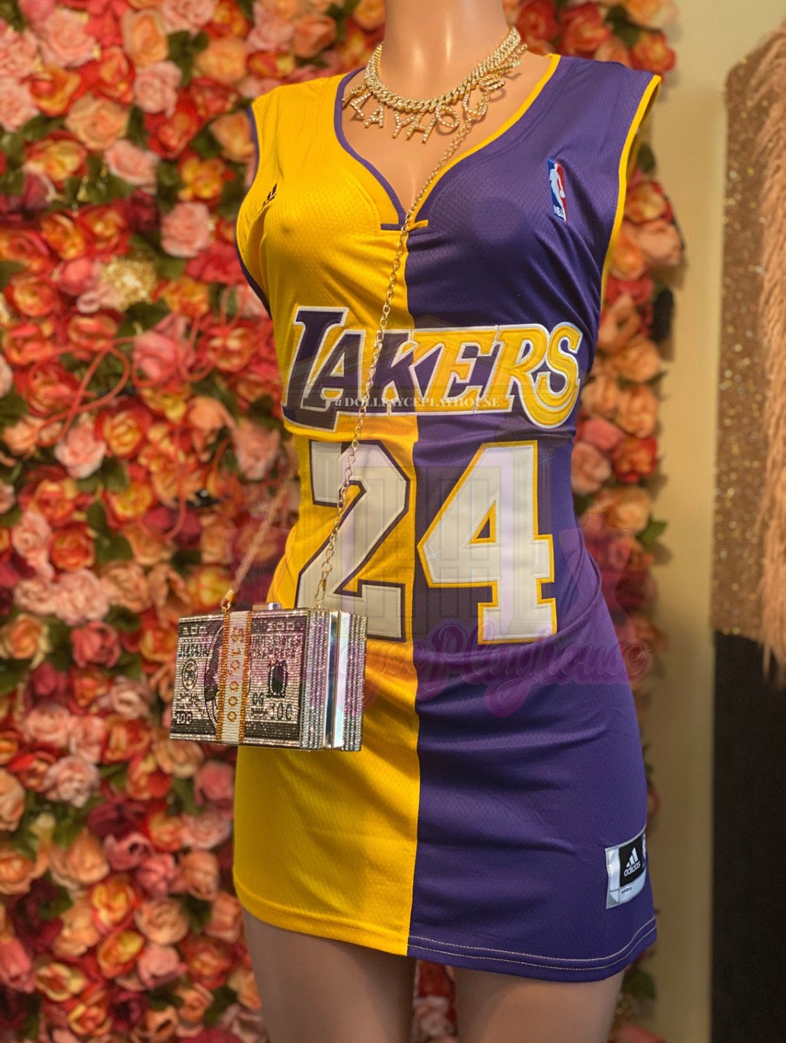 Los Angeles Lakers Kobe Bryant NBA Jersey Dress Split Fitted Dress ...