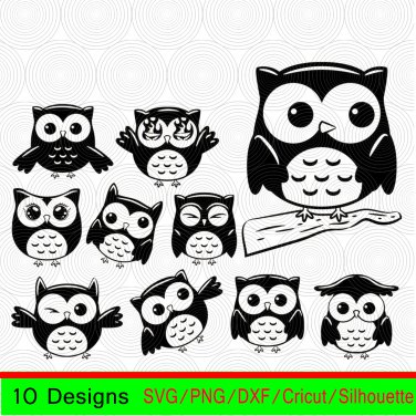 Download Owl Bundle Svg Owl Svg Owl Vector Owl Silhouette Owl Dxf Owl Cut File Owl Cricut