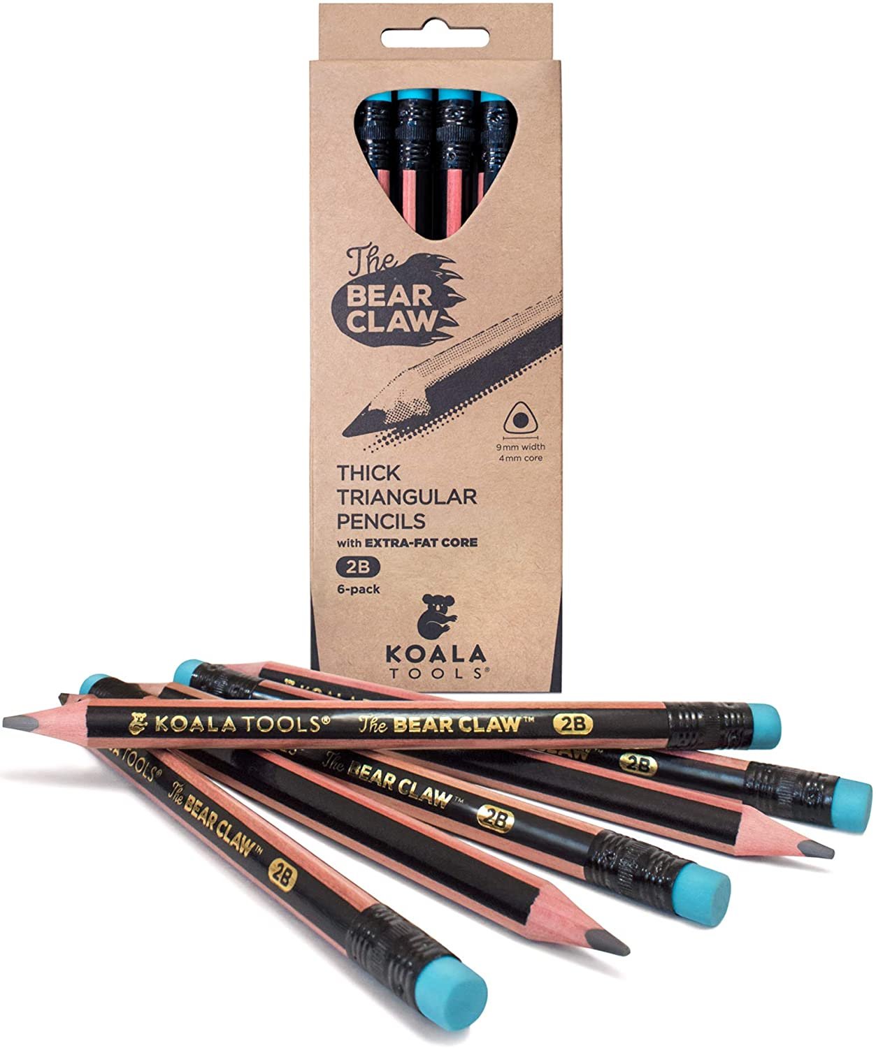 Pencil Eraser 2B Drafting for Artists, Students School Pencil Erasable,6 Pack