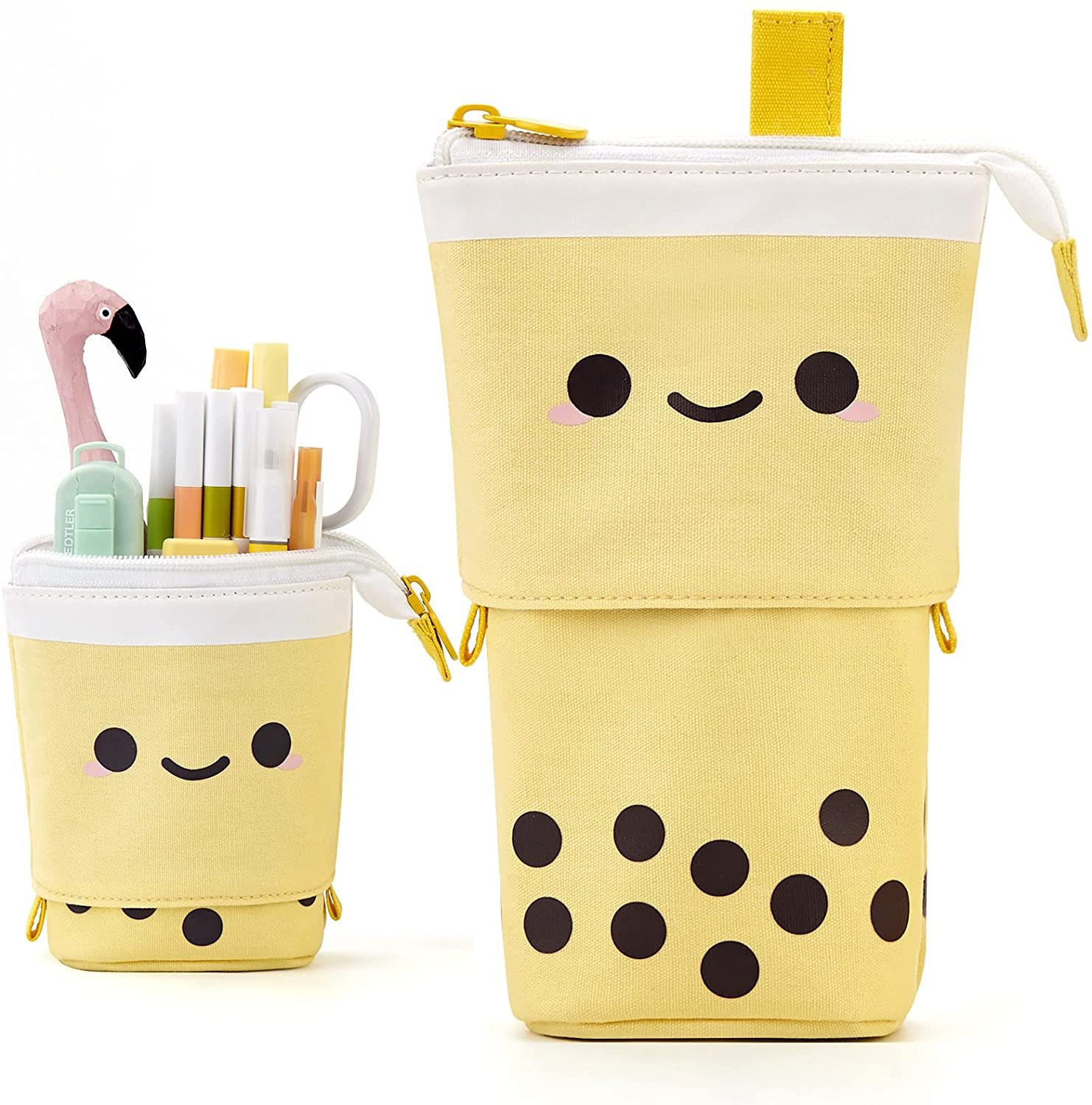 Cute Pencil Case Standing Pen Holder Pop Up Bag Stationery Office Organizer Box