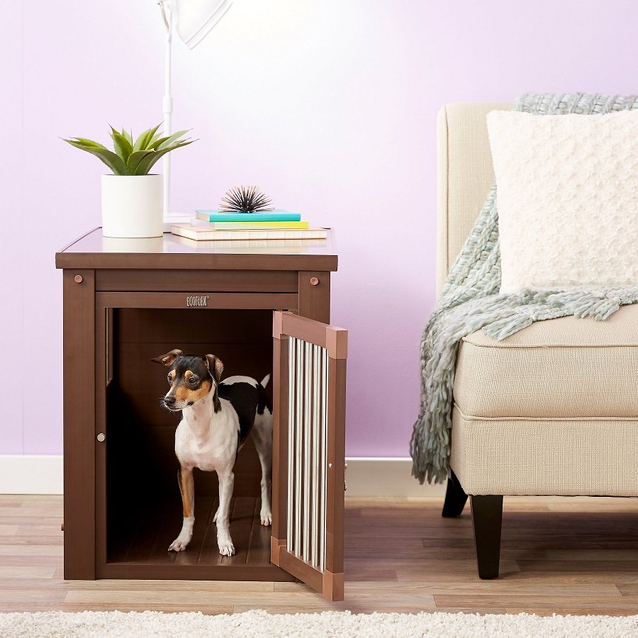 New Age Pet ecoFLEX Single Door Furniture Style Dog Crate & End Table