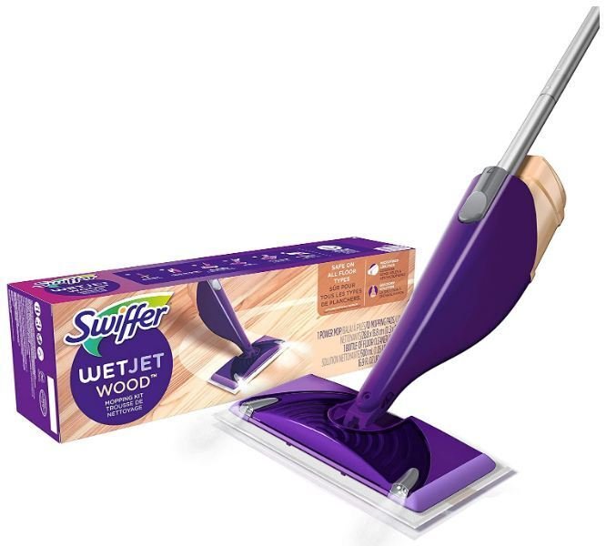 Swiffer WetJet Hardwood Floor Cleaner Kit Mop Pads Cleaning Solution
