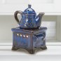 BLUE TEAPOT STOVE OIL WARMER