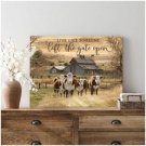 Live Like Someone Left The Gate Open Hereford Cows Canvas (18 x 24 Inches)